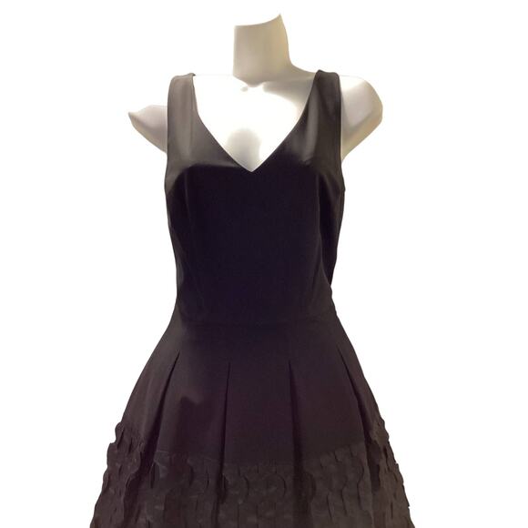Piazza Sempione Black Full Skirt Ribbon Cocktail Evening Formal Dress 42 8 Lux - Picture 4 of 6